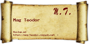 Mag Teodor névjegykártya
